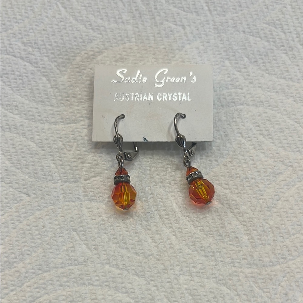 Austrian Crystal Orange Earrings